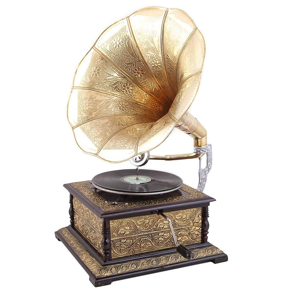 Граммофон "His Master’s Voice" квадрат в металлическом окладе