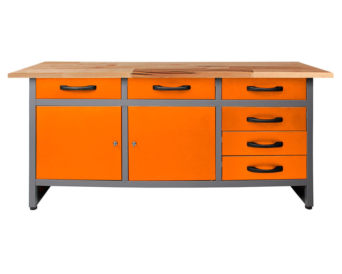 Стол-верстак для мастерской BAUMEISTER BTC-008 ORANGE