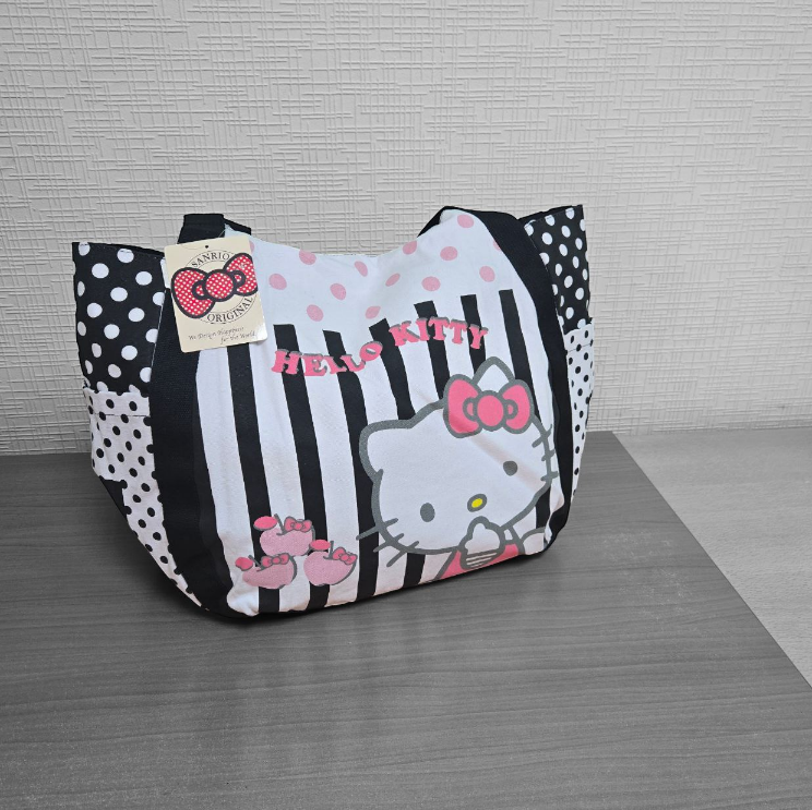 Сумка шоппер черно-белая Hello Kitty Хеллоу Китти. Размер: 45х35см