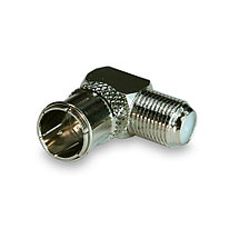 Переходник штекер F - гнездо F - угловой