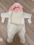 Комбинезон-трансформер Esto Happy Baby (розовый рюши) р-р 80 на байке капюшон, фото 3