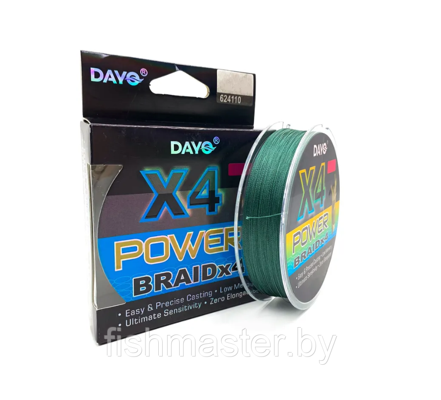 Плетеный шнур DAYO POWER BRAID X4 100м цвет темно-зеленый