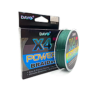 Плетеный шнур DAYO POWER BRAID X4 100м цвет темно-зеленый