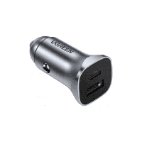 Автомобильное зарядное устройство UGREEN "CD130-30780", USB-A + USB-C, серый