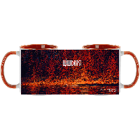 Кружка "Тишина", Валерий Шкарубо, керамика, 330 мл, белый. оранжевый