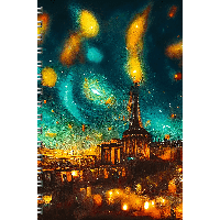 Тетрадь "Ночное сияние", А4, 60 листов, клетка, черный