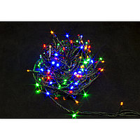 Гирлянда LED "Нить", черный провод, 13.5 м, разноцветный