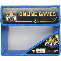 Папка для тетрадей Пчёлка "Game zone", А5, на липучке, пластик, черный, синий