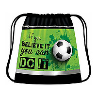 Мешок для обуви "Football power", 49x41 см, полиэстер, зеленый, черный