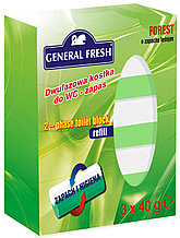 Двухкомпонентный ароматический вкладыш к "Dwufazowa KOSTKA do WC" (3*40 гр) General Fresh лес