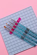 M&Knails Кисть для моделирования бирюзовая №4