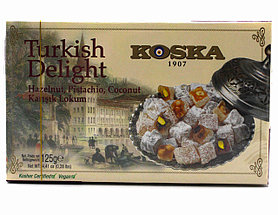 Рахат лукум KOSKA с фундуком, фисташками и кокосом, 500 гр. (Турция)