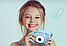 Детский фотоаппарат Childrens Fun Camera / Мини-видеокамера / 5 встроенных игр для детей Голубой смайлик, фото 2