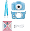 Детский фотоаппарат Childrens Fun Camera / Мини-видеокамера / 5 встроенных игр для детей Голубой смайлик, фото 8