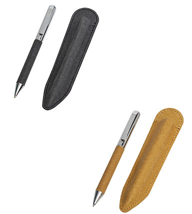 Ручка шариковая Venera из переработанной стали и переработанной кожи, фото 2