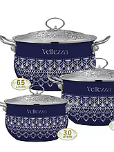 Набор кастрюль VELLEZZA BLUE 3л/5.5л/6.5л VZ-1004BL