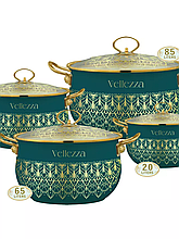 Набор кастрюль VELLEZZA GREEN 2л/4.5л/6.5л/8.5л VZ-1004GR