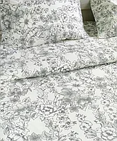 Комплект постельного белья Евро. 100% хлопок (серые цветы) RING CRETON