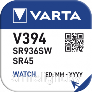 Элемент питания VARTA Watch 394 SR936SW Silver 1,55V, Bl.1