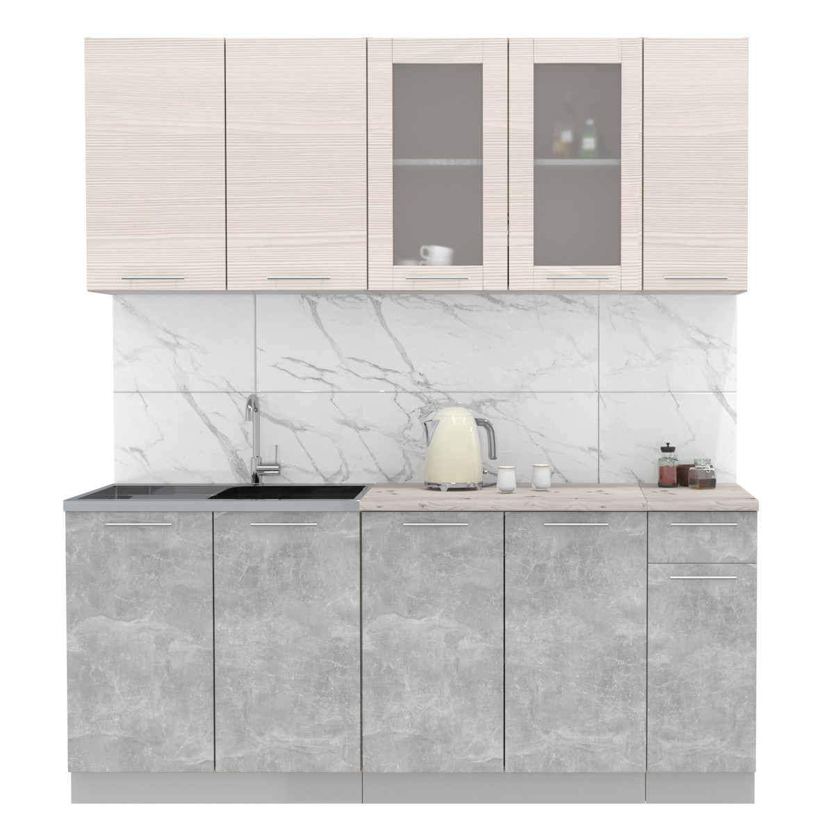 Кухня Мила 1.9м Вудлайн - Бетон