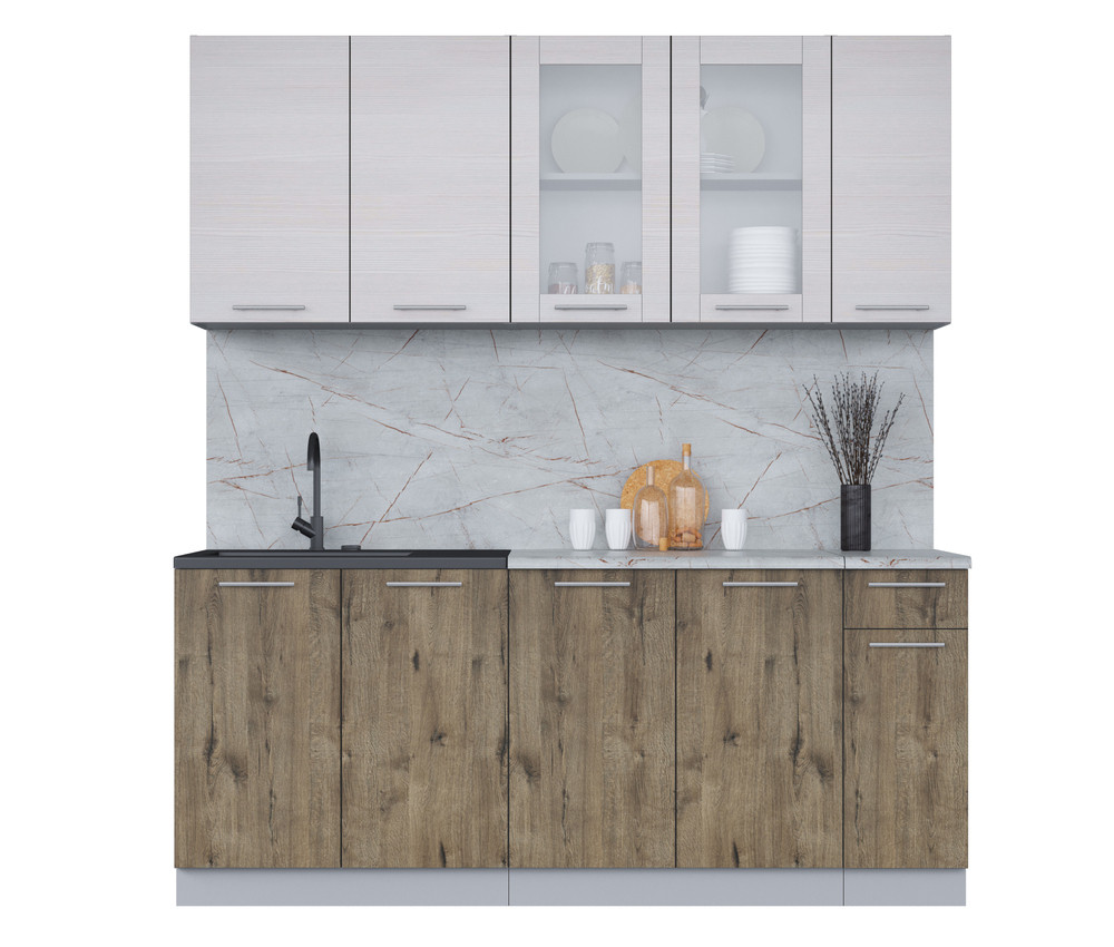 Кухня Мила 1.9м Вудлайн - Дуб веллингтон