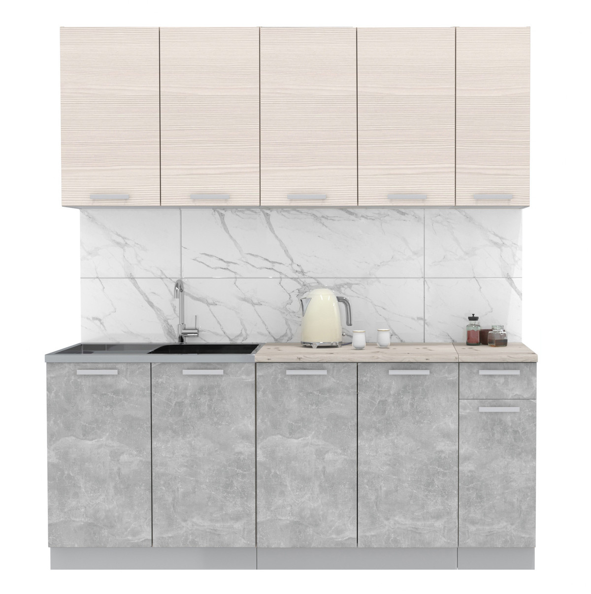 Кухня Мила Лайт 1.9м Вудлайн - Бетон