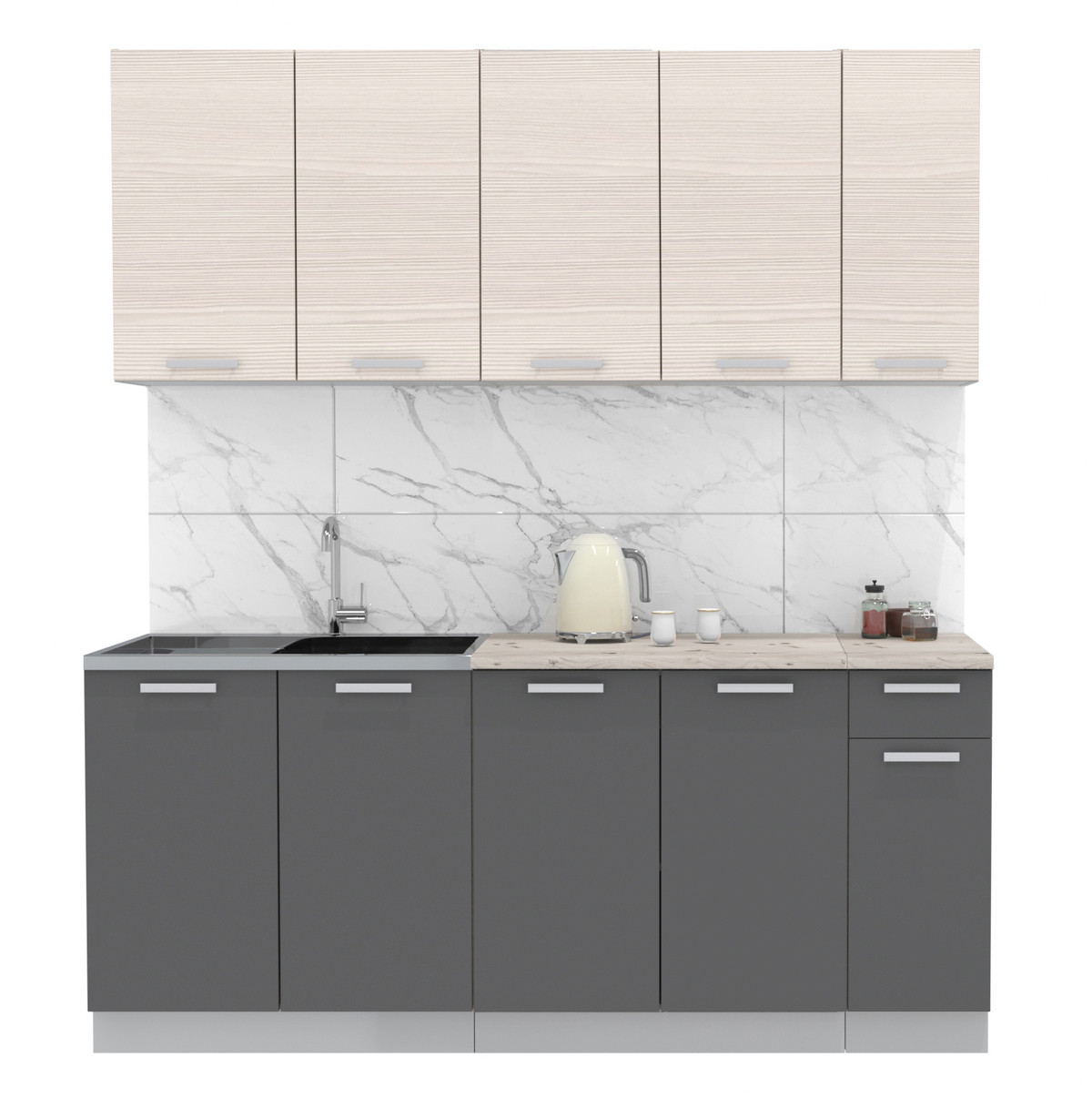 Кухня Мила Лайт 1.9м Вудлайн - Графит