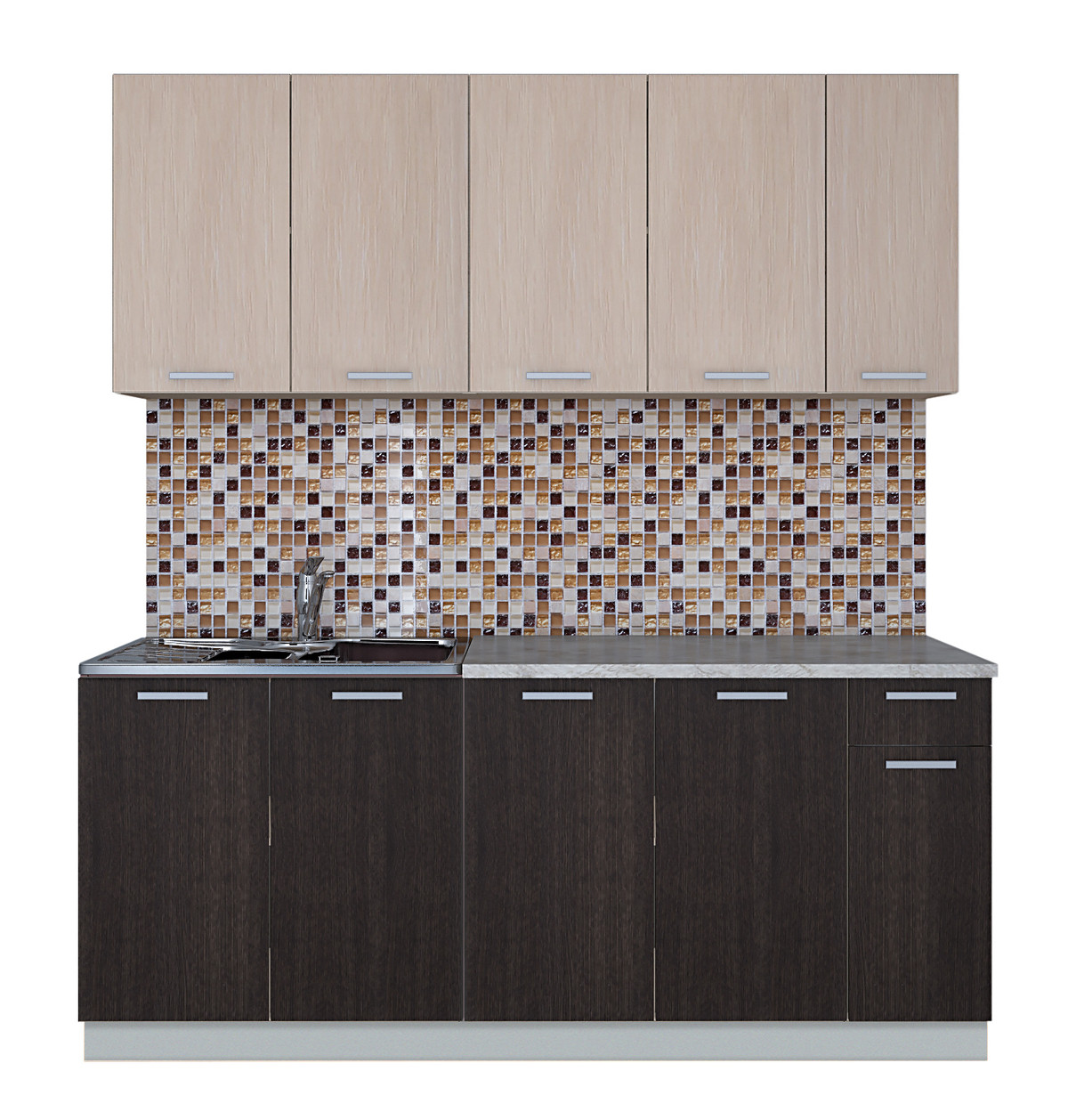 Кухня Мила Лайт 1.9м Дуб молочный - Венге