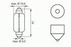 Автомобильная лампа Bosch T15x43 12V 15W SV8.58 Pure Light 1шт [1987302238]