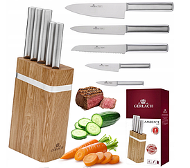 Набор кухонных ножей Gerlach Ambiente Oak Silver 5 шт.