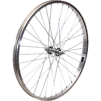 Колесо 24" переднее, двойной алю. обод, гайки, V-brake