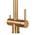 Мойка кухонная ZorG ZRN 5055 Nano PVD Gold Rosy + cмеситель ZorG ZRN 980144 Gold Rosy, фото 4