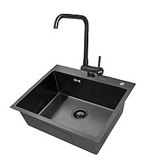 Комплект ARFEKA ECO AR мойка 600*500, смеситель AF FSS304 BLACK