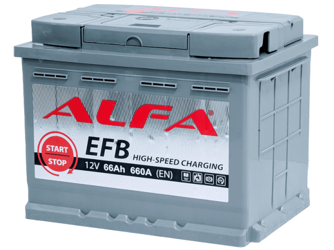 Аккумулятор автомобильный ALFA EFB 66 Ah R+