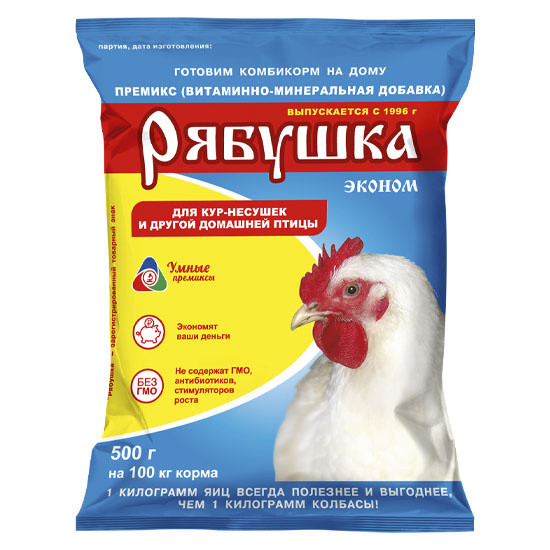 Премикс Рябушка для кур-несушек и другой домашней птицы(ЭКОНОМ) 500 гр.