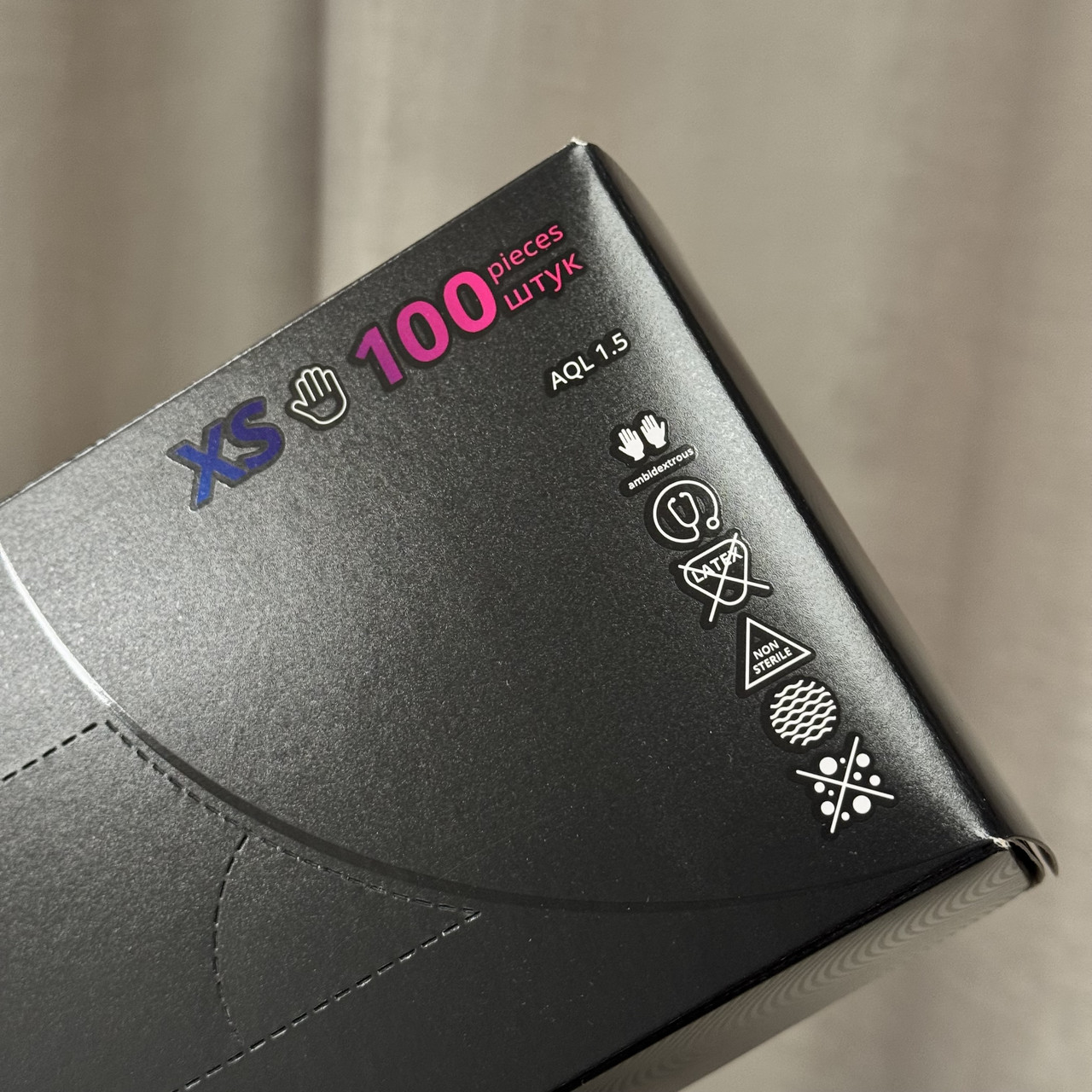 Перчатки MediOK размер XS (черные), 100 шт