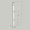 Квадратная стойка 40х40 мм ограждения из нержавейки (в сборе), 3 ригеледержателя, арт.743, фото 2
