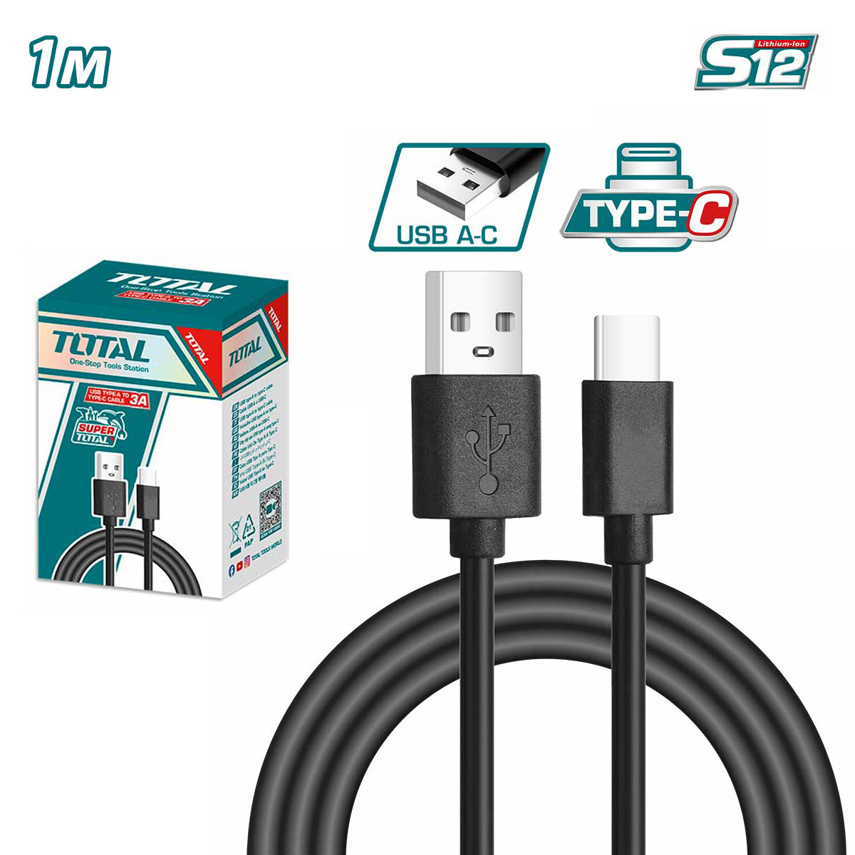 Кабель USB-A - Type-C TOTAL TIUCC01 (1 м)