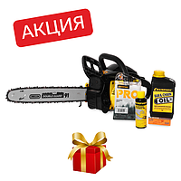 Бензиновая цепная пила CHAMPION А240-16, 1,7 кВт, 16"/400 мм, 12500 об/мин + подарок