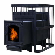 Банная печь ComfortProm сталь 8мм (до 26 м. куб.) чугунная дверь со стеклом, фото 2