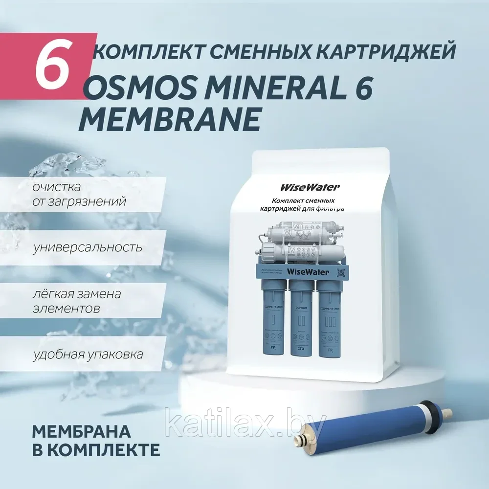 Комплект сменных картриджей WiseWater Osmos Mineral 6 Membrane