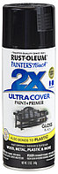 Краска универсальная на алкидной основе Ultra Cover 2x Spray Черный, глянцевый