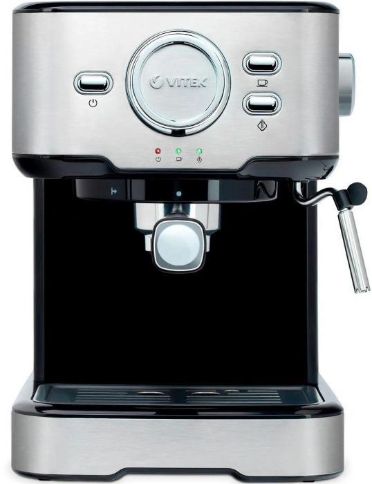Кофеварка Vitek VT-1520,  рожковая,  серебристый  / черный [1520-vt]