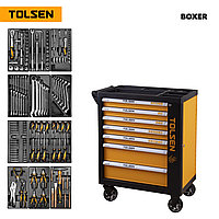 Набор инструментов "BOXER" в черной тележке, 157 предметов TOLSEN TT85415