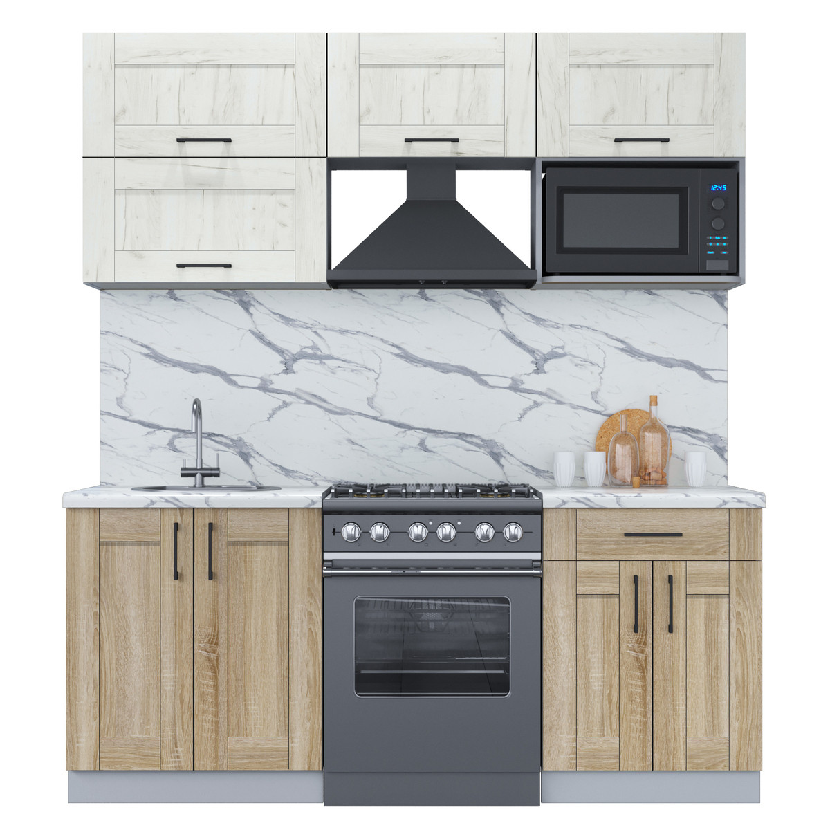 Кухня Мила Хольц 1.9В Дуб белый - Дуб сонома