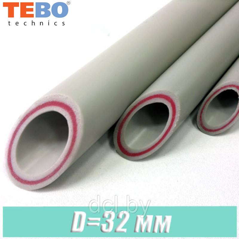 Труба PPR арм. стекловолокном PN20 "TEBO" 32х4,4
