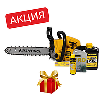 Бензиновая цепная пила CHAMPION A246-15, 246-15"-0,325-1,3-64, 1,9 кВт, 45,8 см.куб., легкий старт + подарок