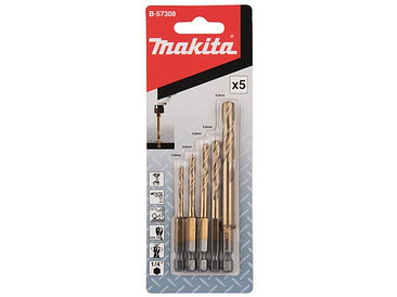 MAKITA Россия Набор сверл по металлу HSS-TiN, 5 шт. (MAKITA)
