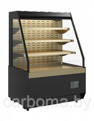 Кондитерская витрина Carboma Cube KC70 VM 1,3-2 STANDARD открытая, горка СКОШ.БОК (версия 2.0) беж. +4...+12
