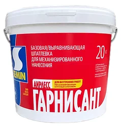 Выравнивающая шпатлевка для безвоздушного нанесения Semin Airless Garnissant (белая крышка), 20 кг